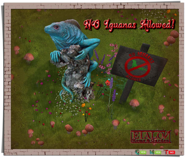 Second Life Marketplace ETALON H&G NO Iguanas Allowed!